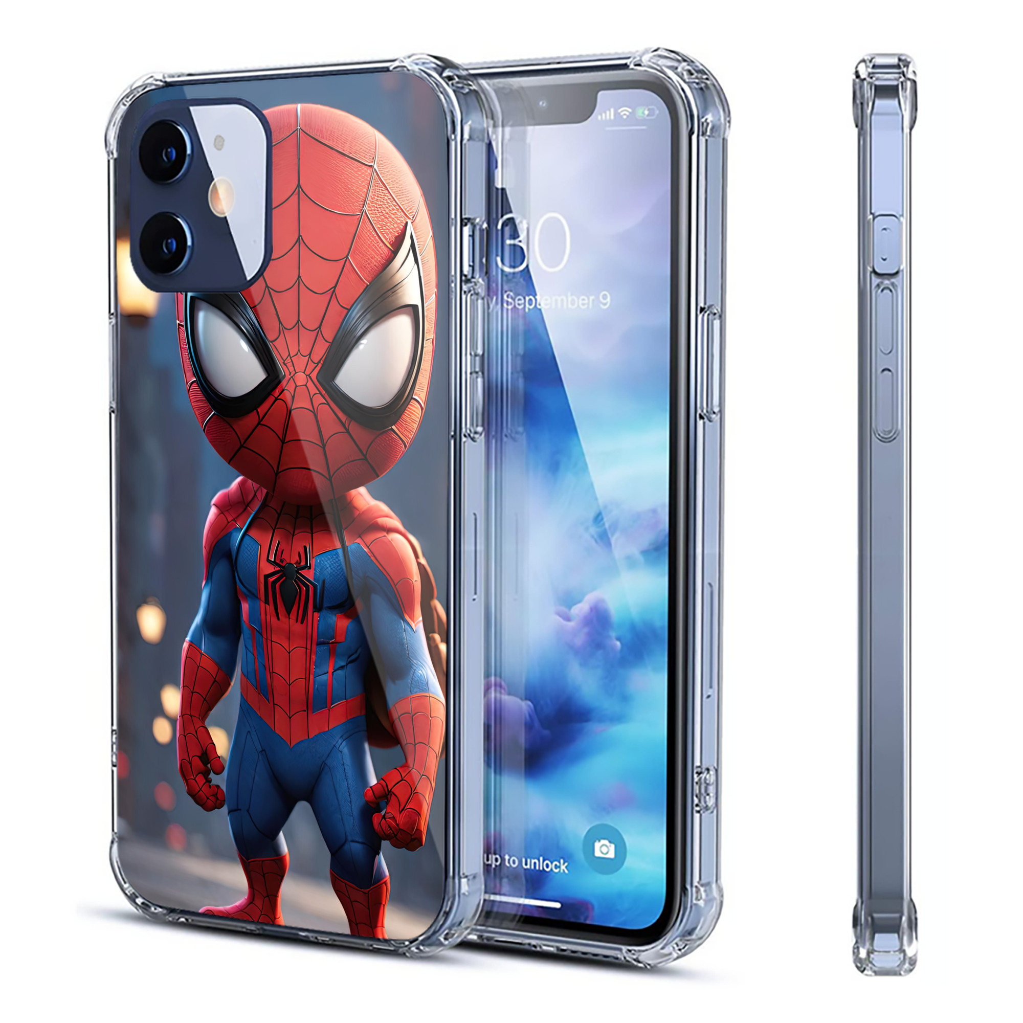 （画像用） Spider Man スパイダーマン 【iPhone 12シリーズ対応】透明スマホケース（クリアソフトケース）
